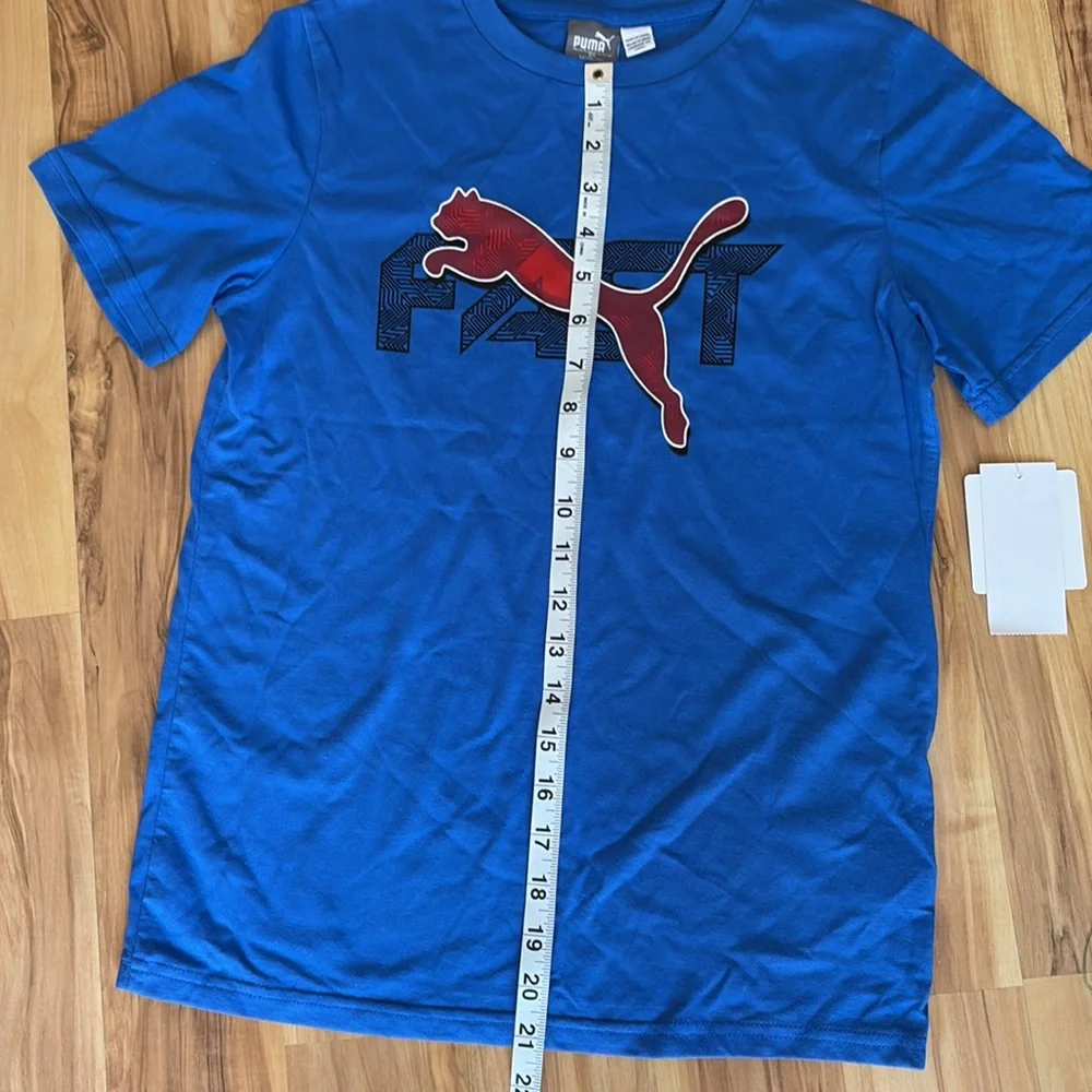 *NWT* Puma Blue Graphic Shirt | Size Boy’s 10/12 - Picture 6 of 7